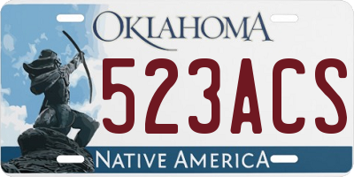 OK license plate 523ACS