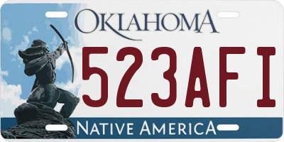 OK license plate 523AFI