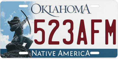 OK license plate 523AFM