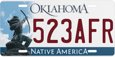 OK license plate 523AFR