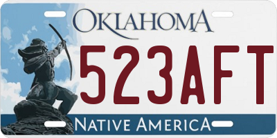 OK license plate 523AFT