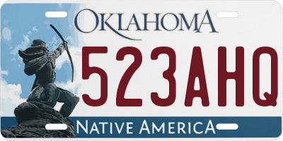 OK license plate 523AHQ