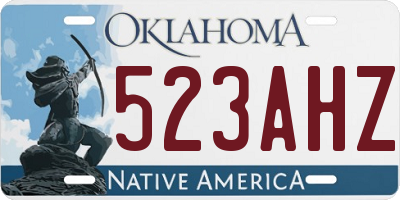 OK license plate 523AHZ