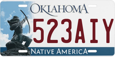 OK license plate 523AIY