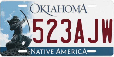 OK license plate 523AJW