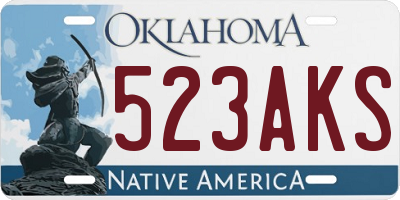 OK license plate 523AKS