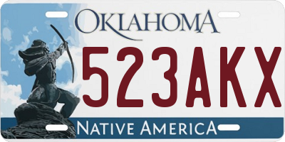 OK license plate 523AKX
