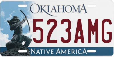 OK license plate 523AMG