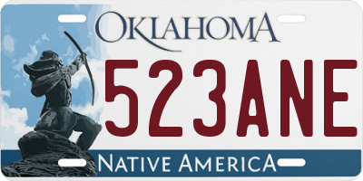 OK license plate 523ANE