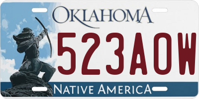 OK license plate 523AOW