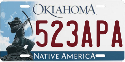 OK license plate 523APA