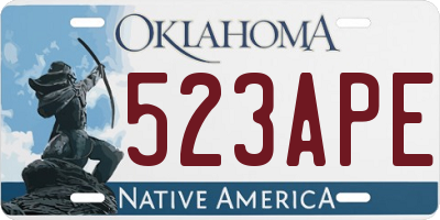 OK license plate 523APE