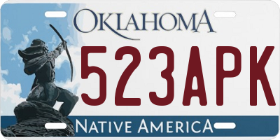 OK license plate 523APK