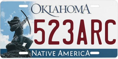 OK license plate 523ARC