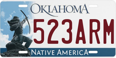OK license plate 523ARM