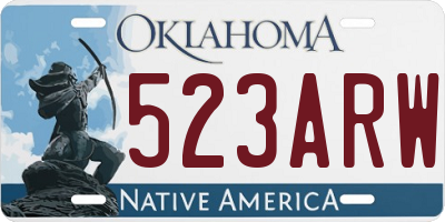 OK license plate 523ARW