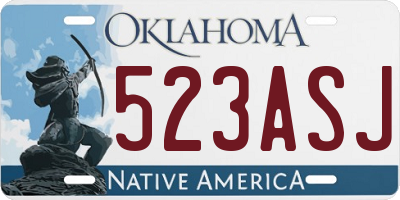 OK license plate 523ASJ
