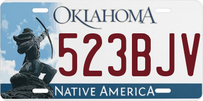OK license plate 523BJV