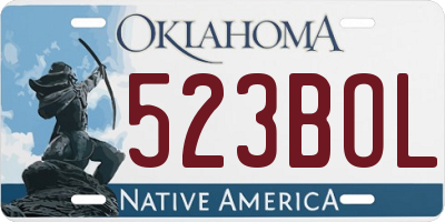 OK license plate 523BOL