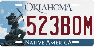 OK license plate 523BOM
