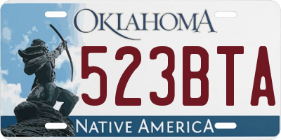 OK license plate 523BTA