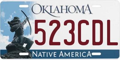 OK license plate 523CDL