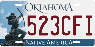 OK license plate 523CFI