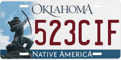 OK license plate 523CIF