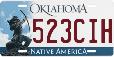 OK license plate 523CIH