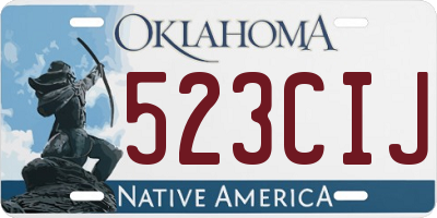 OK license plate 523CIJ