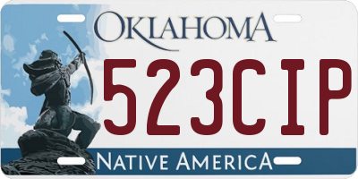 OK license plate 523CIP