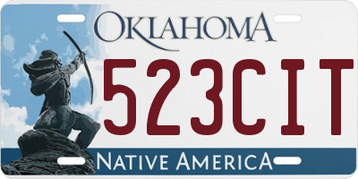 OK license plate 523CIT