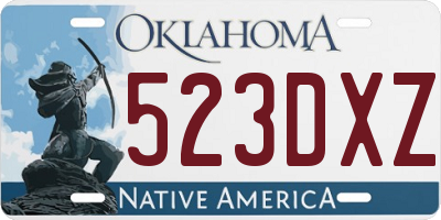 OK license plate 523DXZ