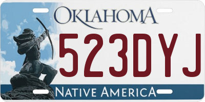 OK license plate 523DYJ