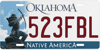 OK license plate 523FBL