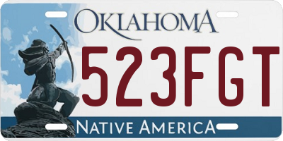 OK license plate 523FGT