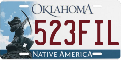OK license plate 523FIL