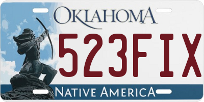 OK license plate 523FIX