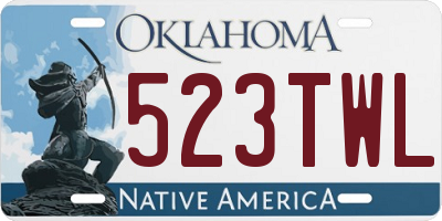 OK license plate 523TWL