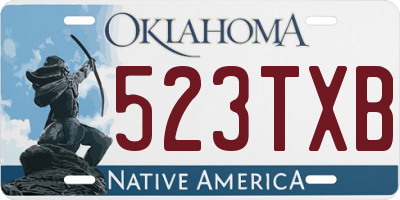 OK license plate 523TXB