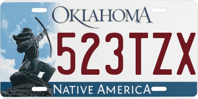 OK license plate 523TZX