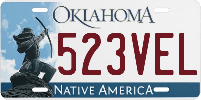 OK license plate 523VEL