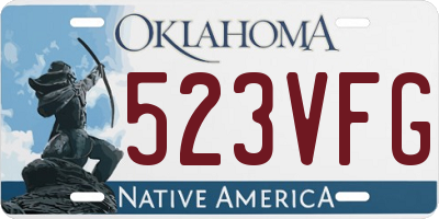 OK license plate 523VFG