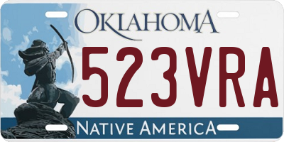 OK license plate 523VRA