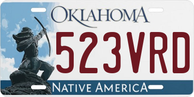 OK license plate 523VRD