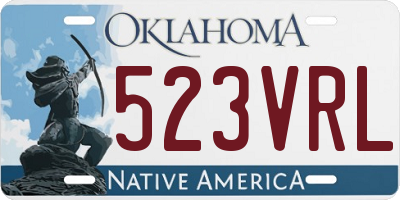 OK license plate 523VRL