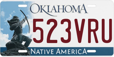 OK license plate 523VRU