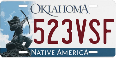 OK license plate 523VSF