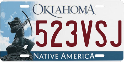 OK license plate 523VSJ