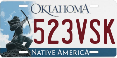 OK license plate 523VSK